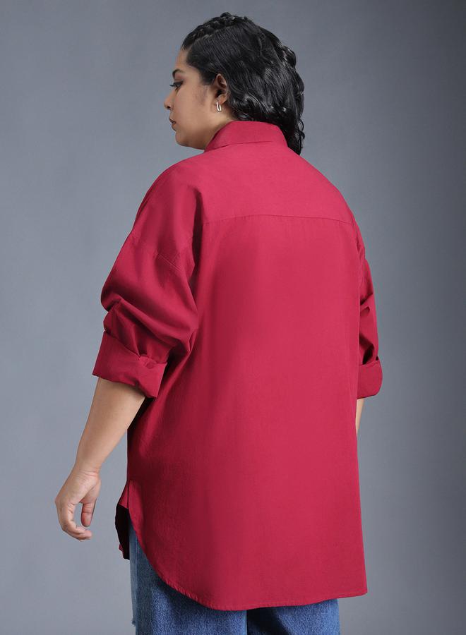 HIGH STAR HIGH STAR Plus Size Classic Spread Collar Oversized Casual Shirt - Image 2