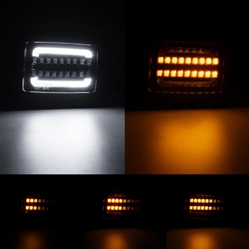 Mynoway Clear Lens Sequential LED Turn Signal Lights Compatible With 2003 2004 2005 2006 2007 20082009 H2 SUV & SUT, White LED Parking & Corner Light Assembly - Image 2