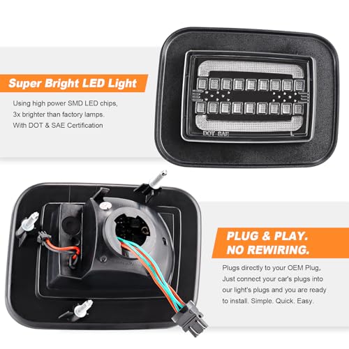Mynoway Clear Lens Sequential LED Turn Signal Lights Compatible With 2003 2004 2005 2006 2007 20082009 H2 SUV & SUT, White LED Parking & Corner Light Assembly - Image 5