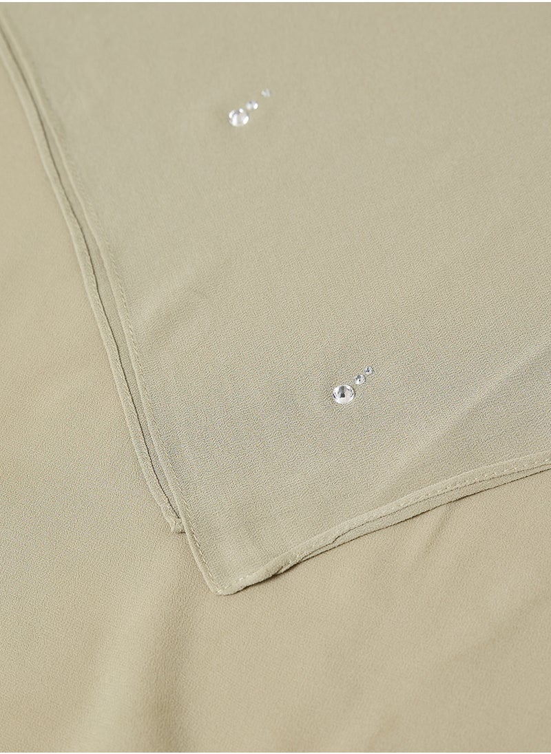 Khizana - Diamante Detail Long Hijab Scarf - Image 1