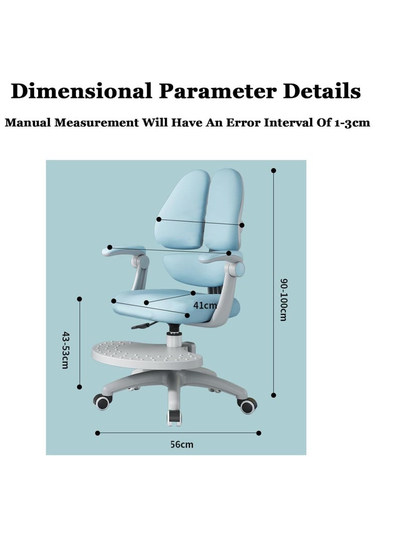 Blueland Kids Desk Chair with Armrests, Study Chair with adjustable height, Computer Table Chair with 90° swivel Armrests, Work & Activity Chair for teens, Children Study Room, Home, office, School Lab  - Image 2