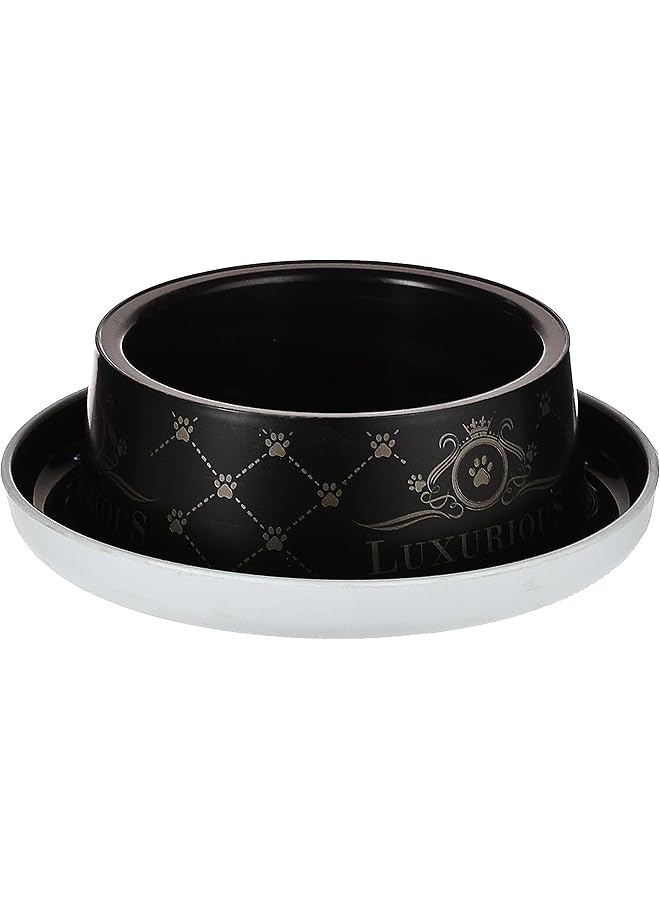 مودرينا وعاء طعام عشاء فاخر وعصري للكلاب والقطط، 350 مل، أسود - Image 1