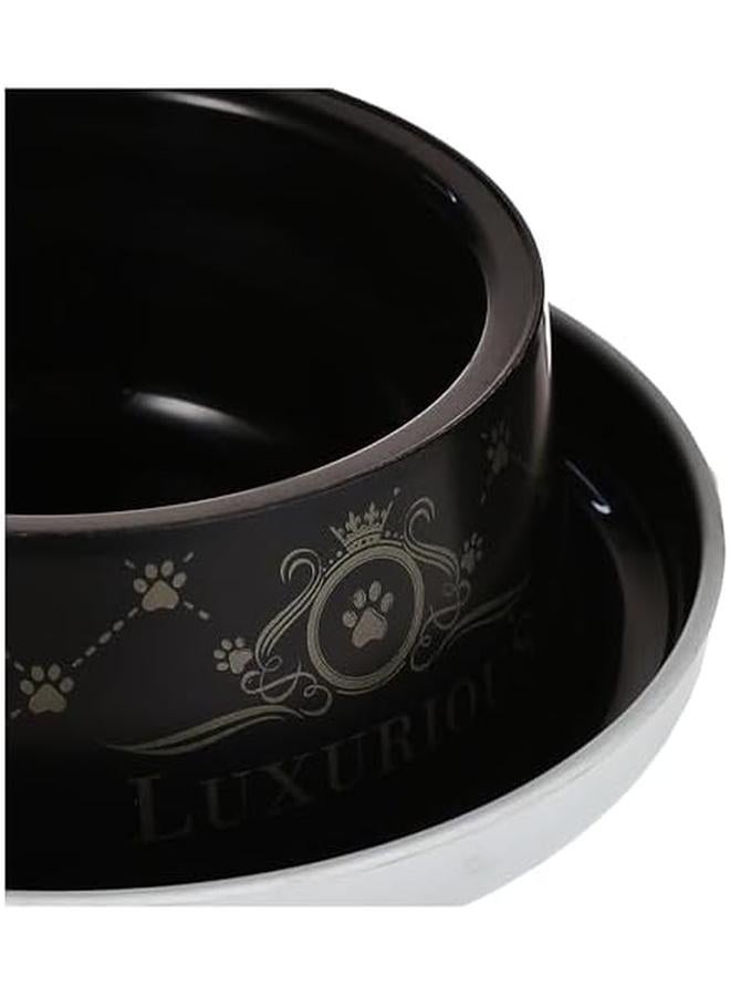 مودرينا وعاء طعام عشاء فاخر وعصري للكلاب والقطط، 350 مل، أسود - Image 3