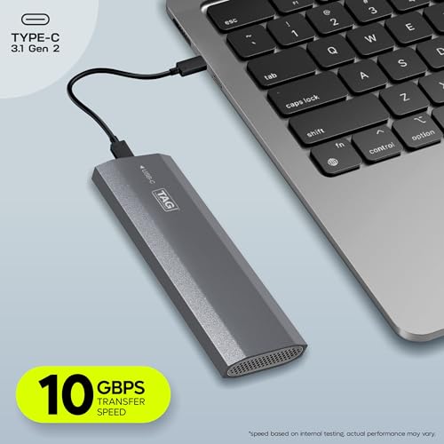 TAG NVMe SSD Enclosure, USB 3.1 Gen 2 Type-C 10Gbps, Tool-Free SSD External Case, Supports 2230/2242/2260/2280 PCIe SSD, Portable Metal Body, Plug & Play, Upto 4TB, for Windows/Mac/Linux/Android - Image 5