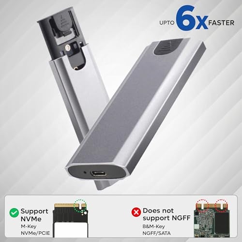 TAG NVMe SSD Enclosure, USB 3.1 Gen 2 Type-C 10Gbps, Tool-Free SSD External Case, Supports 2230/2242/2260/2280 PCIe SSD, Portable Metal Body, Plug & Play, Upto 4TB, for Windows/Mac/Linux/Android - Image 2