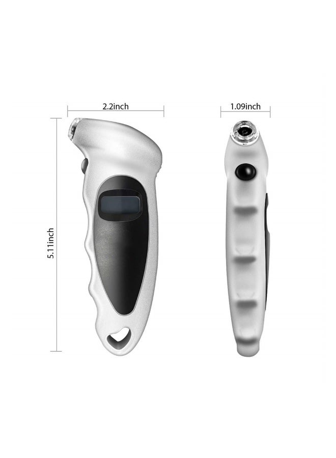 عداد ضغط الإطارات الرقمي، جهاز فحص ضغط الإطارات، 150PSI 4 إعدادات، مع شاشة LCD مضاءة خلفيًا ومقابض مانعة للانزلاق لقراءة سهلة ودقيقة، للسيارات والشاحنات والدراجات الهوائية - Image 5