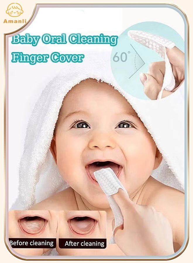 Amanli 30 pieces Disposable baby oral cleaning finger cover Baby tongue coating cleaning finger cover, Baby tooth cleaner, Newborn finger set toothbrush, Baby toothbrush, Gauze finger covers - Image 1