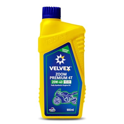 Velvex Zoom Premium 4T 20W-40 Fully Synthetic Motorcycle Oil (900 ML) | Penta Max Protection for Bikes | Smoother Engine Operation | API SN/JASO MA2 - Image 1
