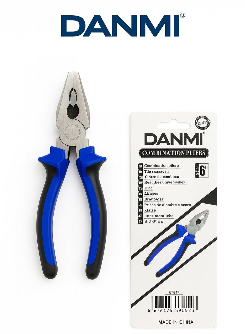 دانمي زرادية متعددة الوظائف DANMI – Combination Pliers – مقاس 6 بوصة (150 مم) – قبضة مريحة مانعة للانزلاق – ART:100266 – للاستخدامات الصناعية والمنزلية - Image 2