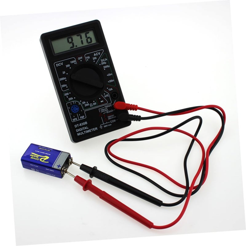 مقياس متعدد رقمي لاختبار الجهد المتردد والمستمر والمقاومة بشاشة LCD محمولة باللون الأسود - Image 4