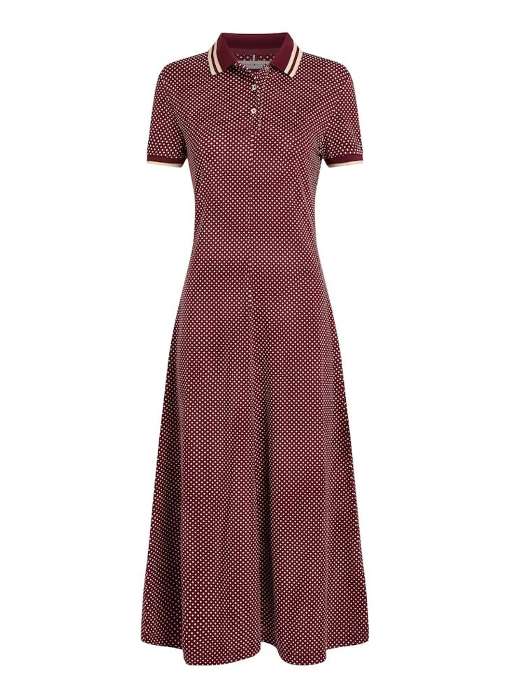 تومي هيلفيغر Button Neck Tiered Knitted Dress