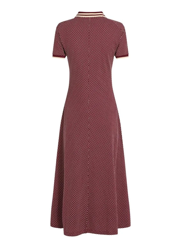 تومي هيلفيغر Button Neck Tiered Knitted Dress