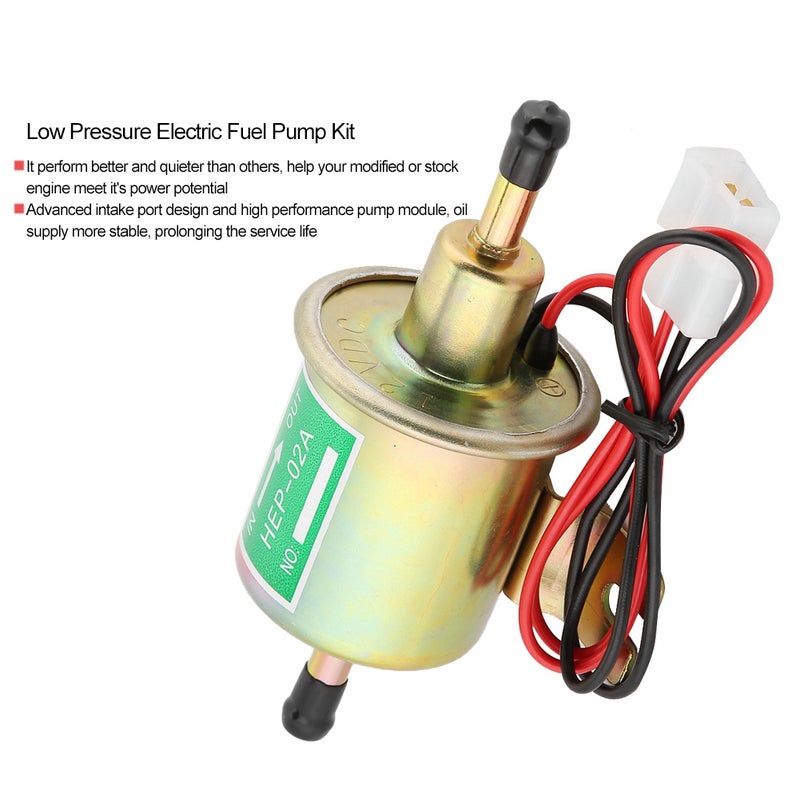 HEP‑02A 12V Low Pressure Electric Fuel Pump Petrol Gas Diesel Pump with Install Kit - Image 2