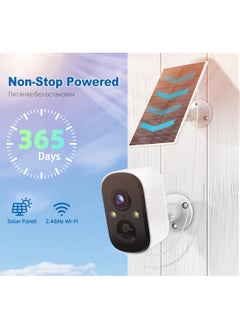ارواق كاميرا Tuya 3MP WIFI أمنية تعمل بالبطارية مع لوحة شمسية لاسلكية خارجية للكشف عن الأشخاص وكاميرا مراقبة IP ملونة ليلية مع بطاقة 64 جيجابايت  - Image 2