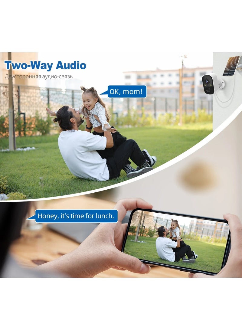 AROAQ Tuya 3MP WIFI Security Battery Camera with Solar Panel Wireless Outdoor Human Detect Surveillance IP Camera Color Night With 64GB Card - Image 4