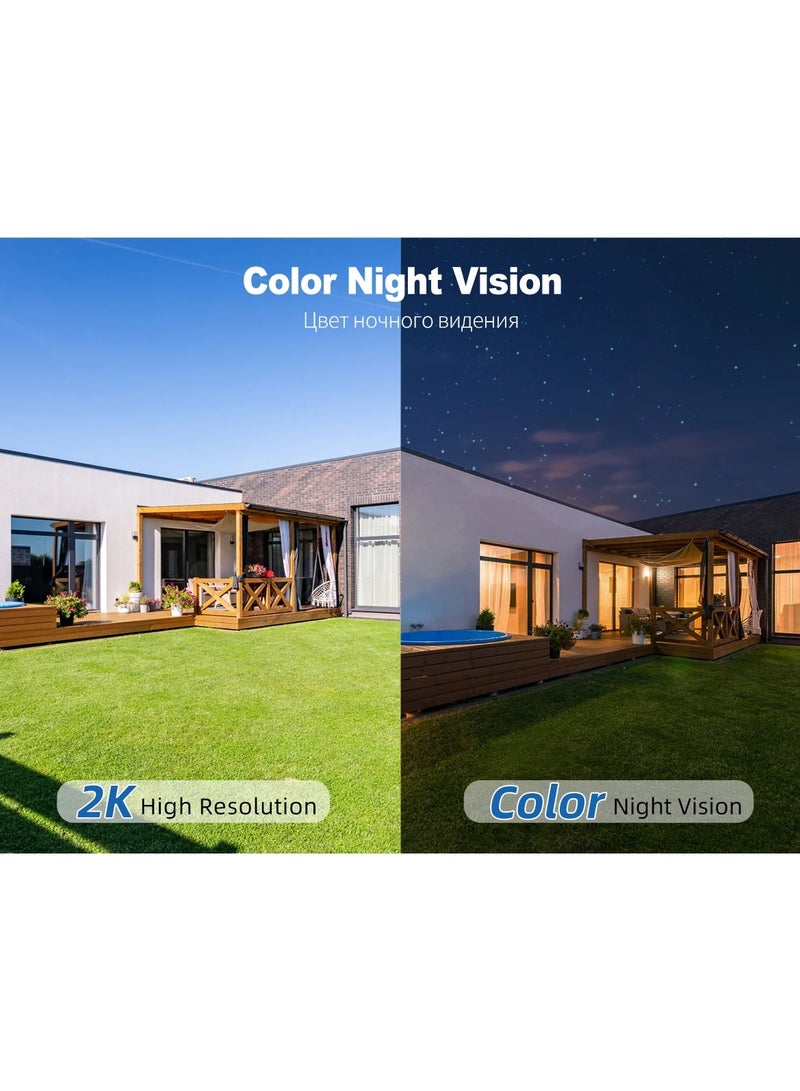 AROAQ Tuya 3MP WIFI Security Battery Camera with Solar Panel Wireless Outdoor Human Detect Surveillance IP Camera Color Night With 64GB Card - Image 3