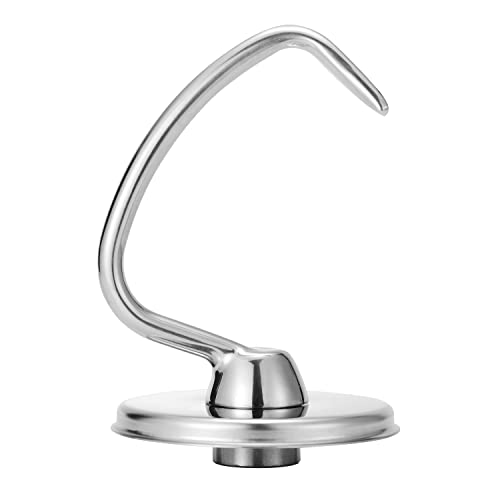 Wiselet Stainless Steel Dough Hook for KitchenAid Bowl-L Professional 600&Pro 5 Plus Mixer, Heavy Duty, Dishwasher Safe Fit for KSM5 KV25G0X KV25G8X KV25H0X KP26M1X KP26M8X - Image 1
