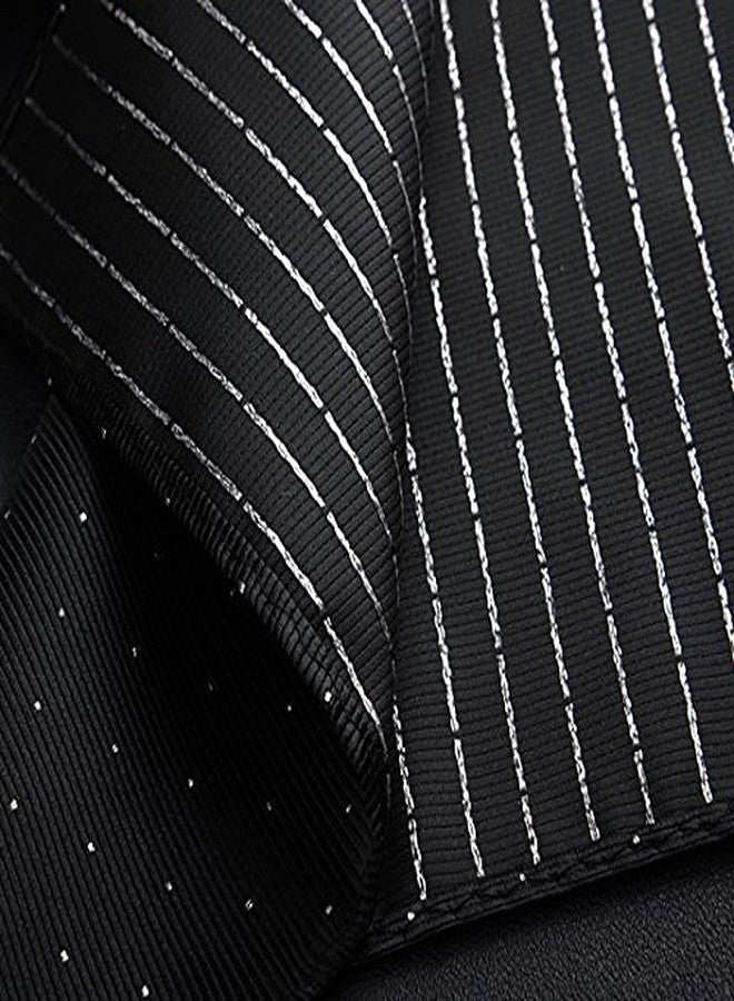 Flairs New York Gentleman's Essentials Weekend Casual Pocket Square Handkerchief (Raven Black [Glitter Dots]) - Image 3