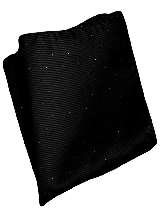 Flairs New York Gentleman's Essentials Weekend Casual Pocket Square Handkerchief (Raven Black [Glitter Dots]) - Image 1