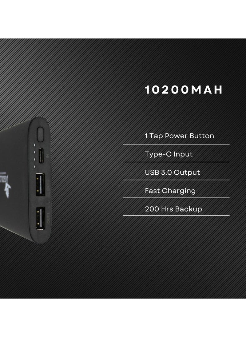 Goldfinch Power Bank 10k mah for mobile and tablets compatible with iphone and ipad with type c fast charging input Black  - Image 4