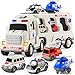 JUKUDAHU 5in 1 Play Ambulance Toy Vehicle Toddler Truck Toys for 3 4 5 6 7 Year Old Boys Friction Powered Cars with Light and Sound Police Car Fire Truck Ambulance Car Birthday Gifts for Kids - Image 3