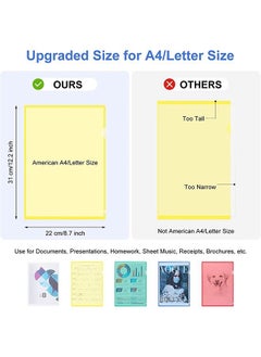 Generic Plastic Pocket Folders 10Pcs Clear Document Folders for  A4 Size 5 Assorted Colors  - Image 2