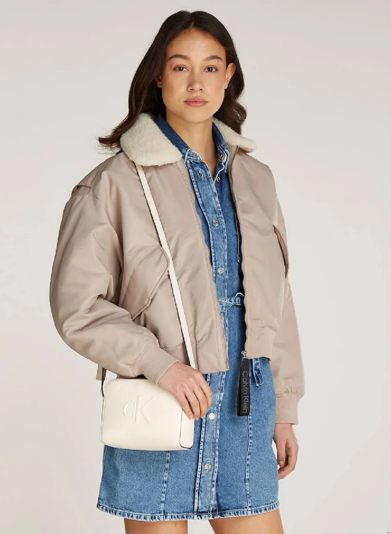 Calvin Klein Jeans Women's Crossbody Bag - Faux Leather, White