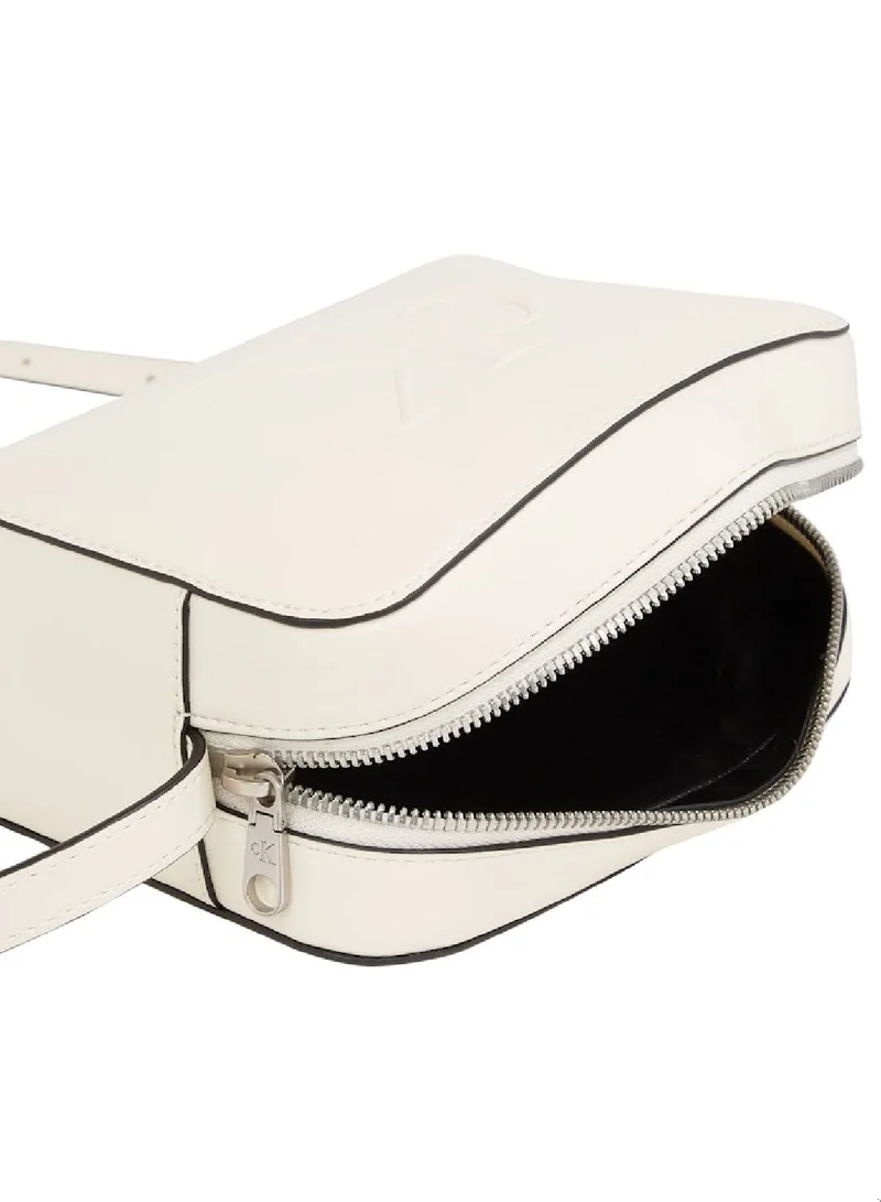 Calvin Klein Jeans Women's Crossbody Bag - Faux Leather, White