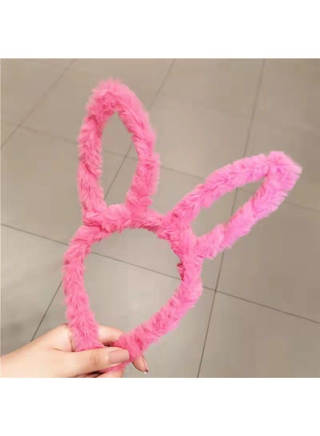 Cute Luminous Plush Rabbit Ear Hairband 14 Light Girl Flash Headband Push Sweep Code Small Gift Party Activity - Image 1