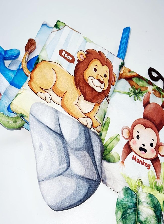 GiniMini Peek & Tell - Whose Tail? | Soft Sensory Cloth Book for Babies 6 Month | Lift-the-Flap Activity Book | Crinkle Book with Textured Tails | Touch and Feel Baby Book | Tummy Time & Stroller Toy - Image 3