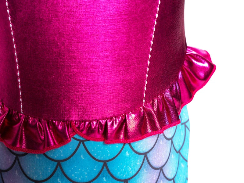 Funna Girls Mermaid Costume Princess Dress Up with Accessories Pink, 7-8 Years - Image 4