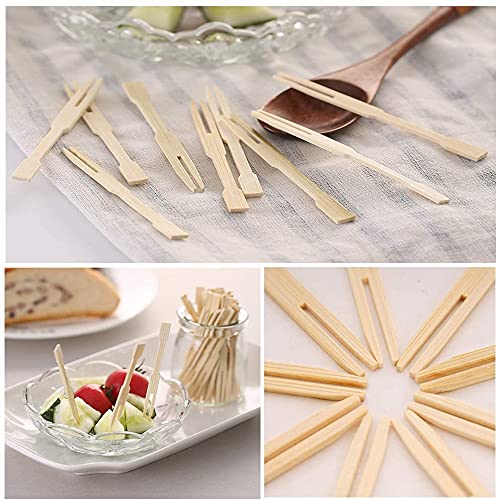 Busnos Bamboo Food Picks Cocktail Forks Set 500 Pcs Cocktail Picks for Cheese Party Banquet Buffet & Catering Natural Bamboo Party Food Skewers for Appetizer Cocktail Fruit - Image 4
