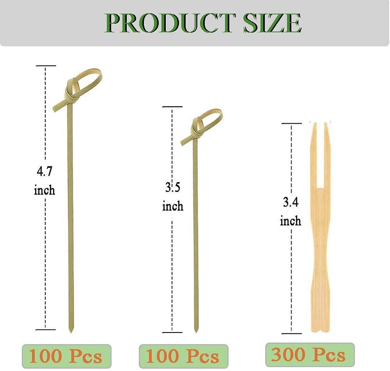Busnos Bamboo Food Picks Cocktail Forks Set 500 Pcs Cocktail Picks for Cheese Party Banquet Buffet & Catering Natural Bamboo Party Food Skewers for Appetizer Cocktail Fruit - Image 3