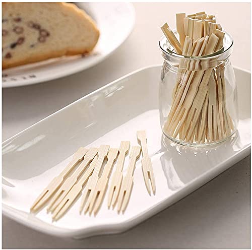Busnos Bamboo Food Picks Cocktail Forks Set 500 Pcs Cocktail Picks for Cheese Party Banquet Buffet & Catering Natural Bamboo Party Food Skewers for Appetizer Cocktail Fruit - Image 5