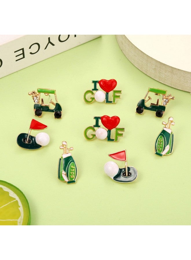 XOCARTIGE 4Pairs Golf Stud Earrings Golf Ball Bag Cart Earring Studs Statement Golf Themed Earrings Golf Jewelry For Women Sport Game Day Golf Accessories Outfits Gifts (Style B) - Image 4