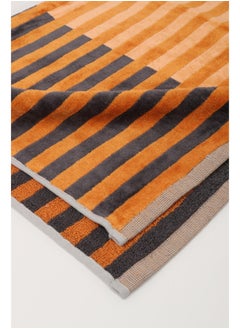 White Rose Towel 4 Piece Bathroom  Set - BRICKS STRIPE - 500 GSM - 100% Cotton Velour - 2 Bath  70X140 cm & 2 Hand  50x90 cm -MultiColour - Modern Stripe Design - Luxury Touch - Extra Absorbent  - Image 3