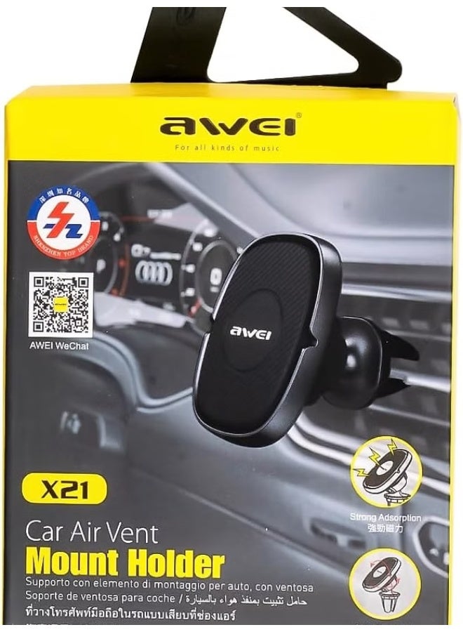 Awei X21 Magnetic Car Phone Holder Stand 360 Degree Mobile Cell Air Vent Magnet Mount Vehicle Clamp Support For iPhone Xiaomi - Image 4