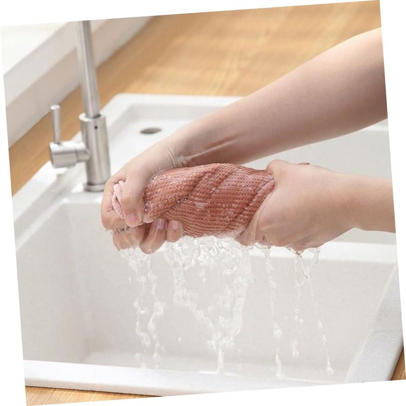 FUOYLOO Microfiber Dish Washing Towels 30x30cm Kitchen Cleaning Cloths Highly Absorbent Sturdy Dishcloths 6pcs for Household Dish and Cutlery Washing Random Color - Image 5