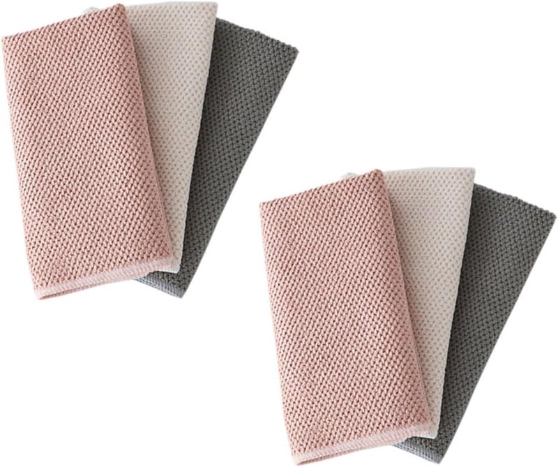FUOYLOO Microfiber Dish Washing Towels 30x30cm Kitchen Cleaning Cloths Highly Absorbent Sturdy Dishcloths 6pcs for Household Dish and Cutlery Washing Random Color - Image 1