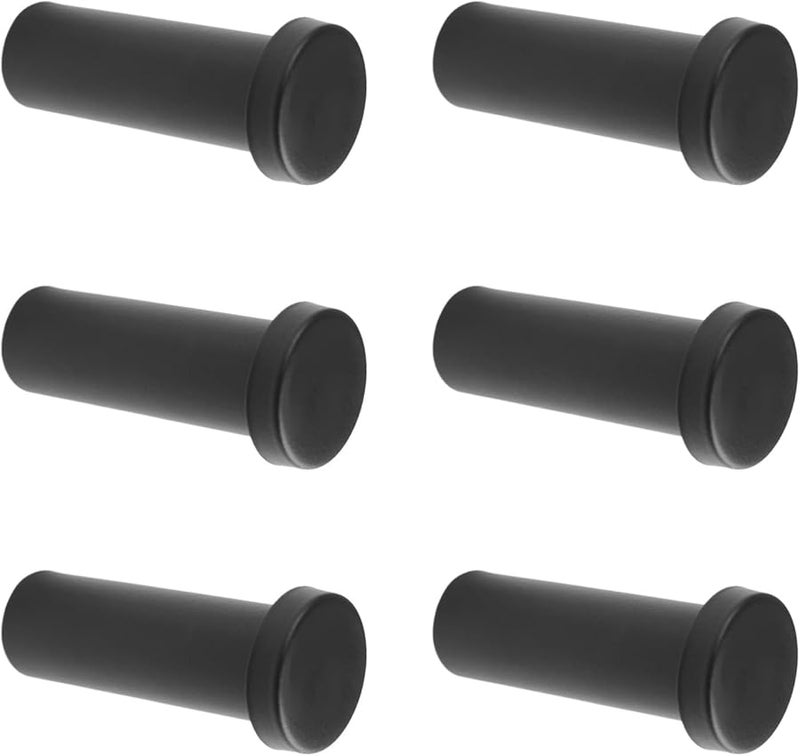 خطافات معطف مستديرة سوداء حديثة 6 قطع رف حائط من الفولاذ المقاوم للصدأ ثقيل للمطبخ غرفة النوم الحمام - Image 2