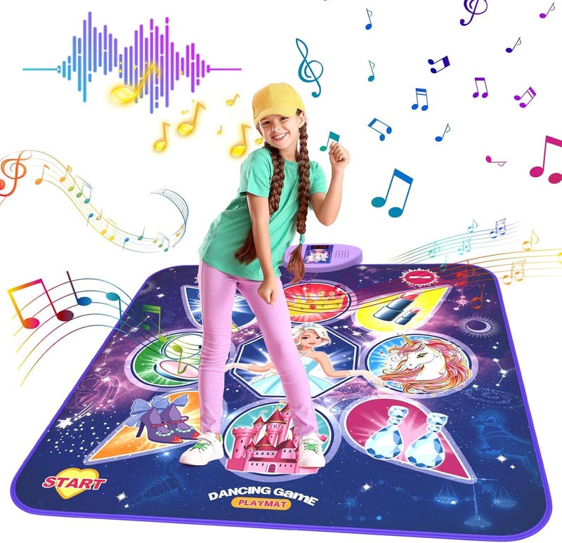 Skirfy Dance Mat, Unicorns Toys for Girls Electronic Dance Pad with 7 Games Mode, Kids Games with Touch Sensitive LED Lights, Birthday Party Games for Toddler Girls for 3-12 - Image 1