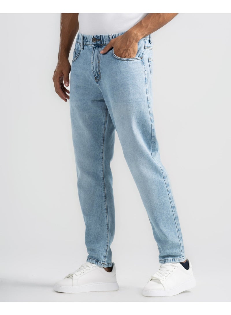 دوت بنطلون جينز رجالي – Tapered Fit بكمر استك - Image 2