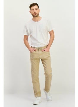 CROSSHATCH Men Regular Fit Washed Denim Jean, Beige  - Image 4