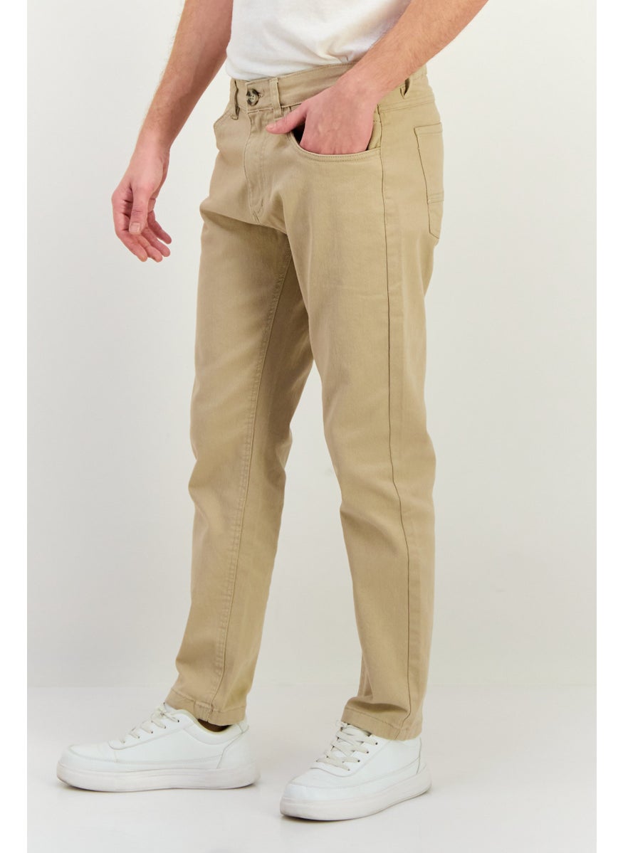 CROSSHATCH Men Regular Fit Washed Denim Jean, Beige  - Image 2