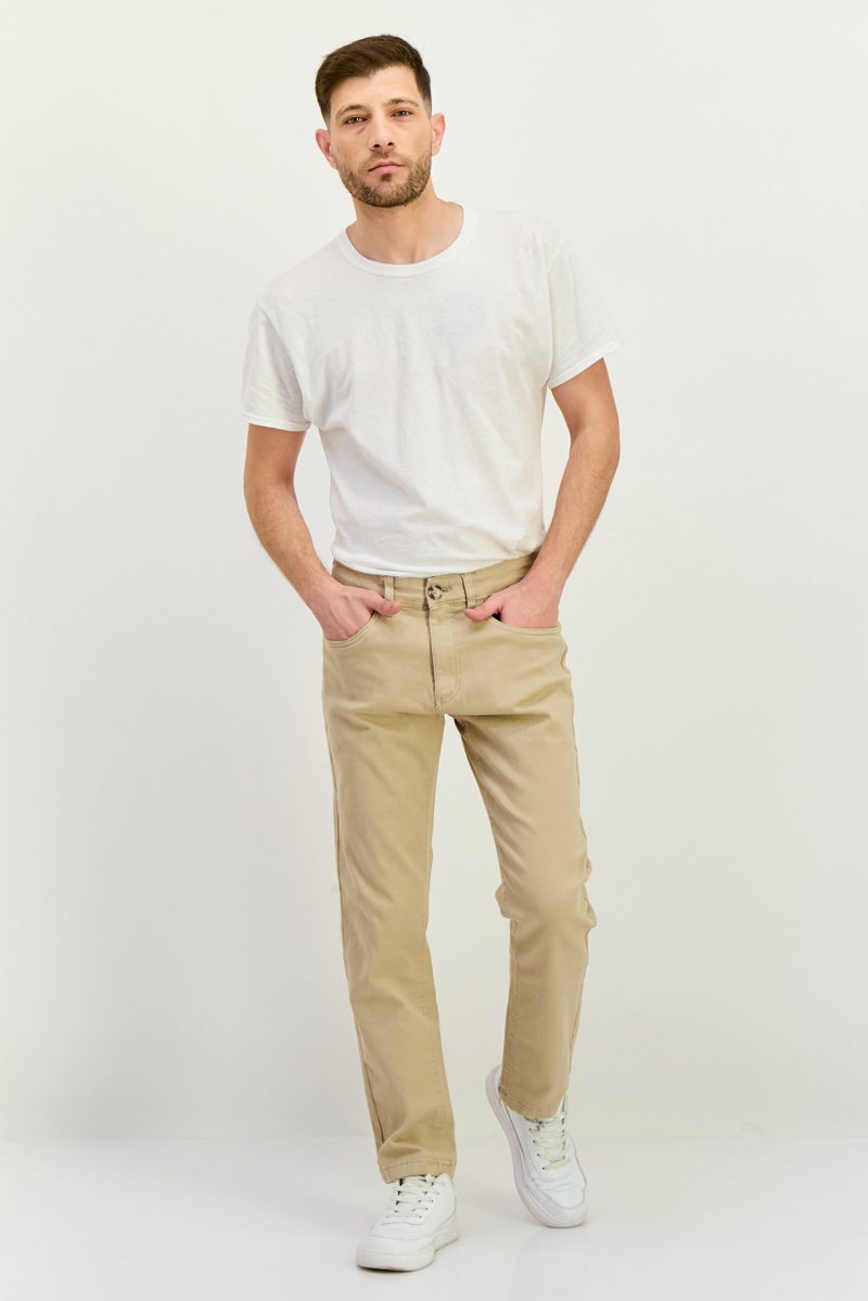 CROSSHATCH Men Regular Fit Washed Denim Jean, Beige - Image 4