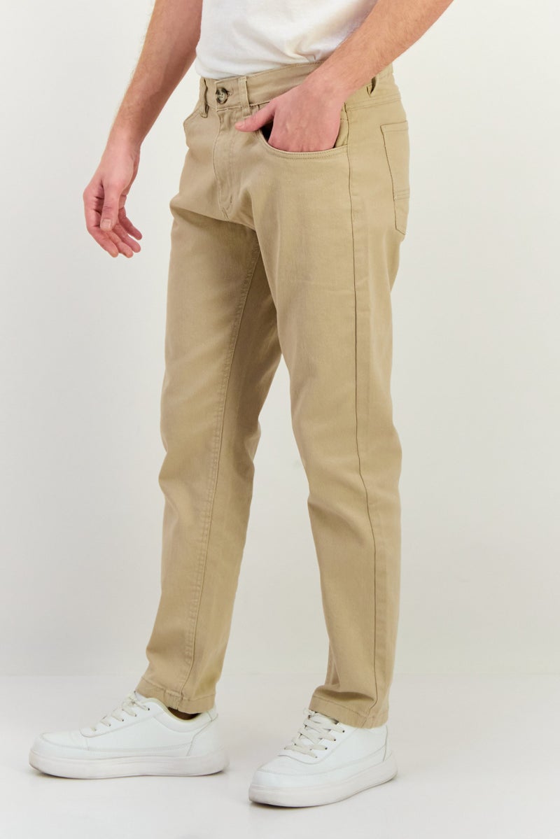 CROSSHATCH Men Regular Fit Washed Denim Jean, Beige - Image 2