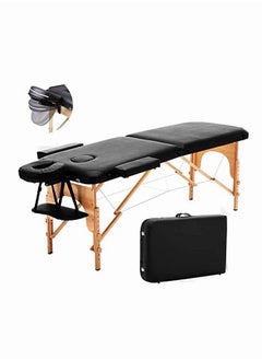 Chulovs Massage Table Bed Beauty 2-Section  Professional Foldable Couch Wide with Dual-Layer Wooden Legs for Therapeutic Tattoo Salon SPA Facial Treatment  - Image 1