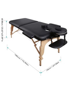 Chulovs Massage Table Bed Beauty 2-Section  Professional Foldable Couch Wide with Dual-Layer Wooden Legs for Therapeutic Tattoo Salon SPA Facial Treatment  - Image 2