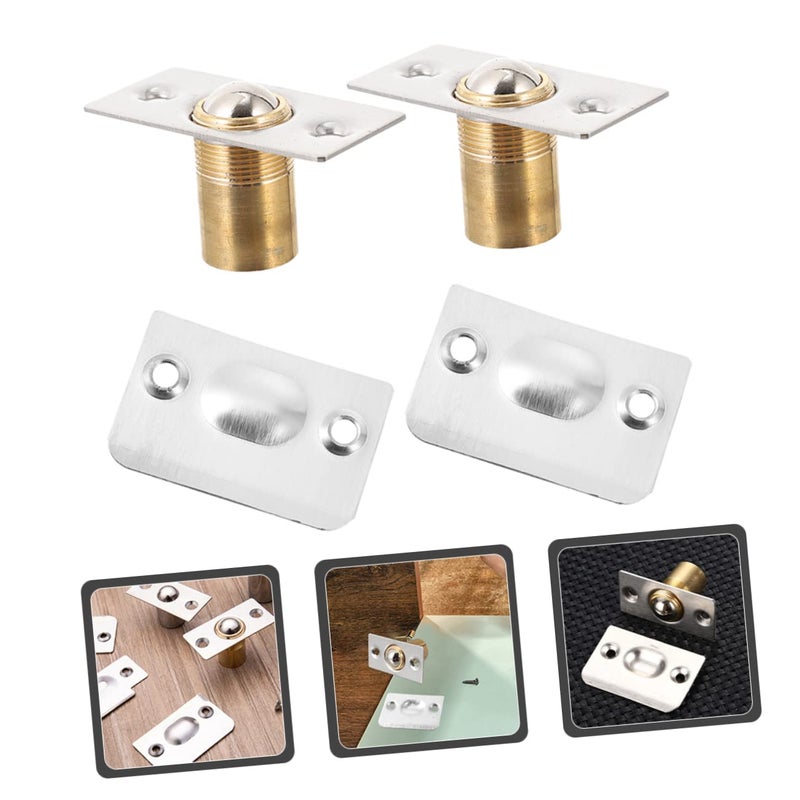 4Pcs Cabinet Ball Catch Tension Latches Hidden Door Lock Black - Image 4