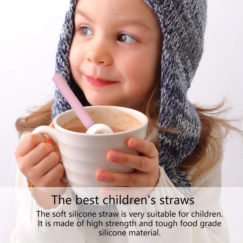 Sunseeke Silicone Straws Reusable - Odorless, 12 Standard Drinking Straws, 4 Carry Pouch, 2 Cleaning Brushes, Certificated Food Grade Platinum Silicone - 8 1/2" Long - Image 3